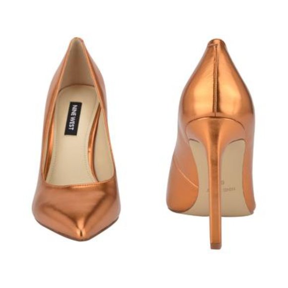 Nine West Orange Metallic Tatiana Pointy Toe Pumps - Picture 5 of 6
